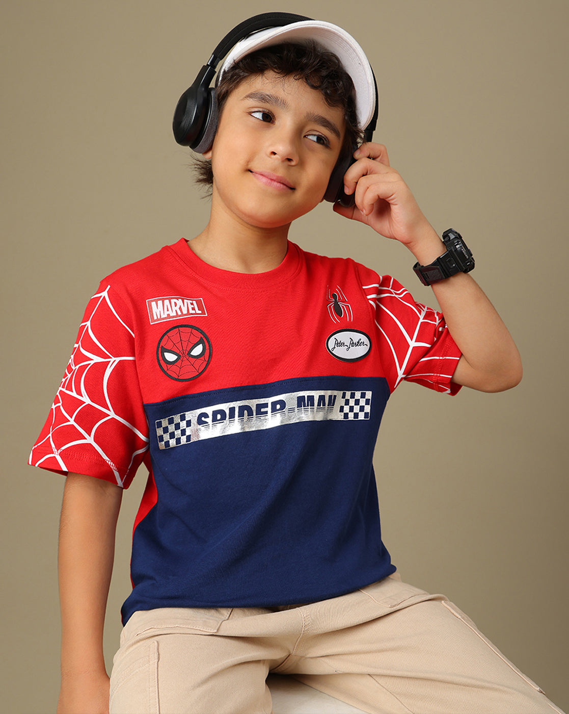 Spiderman Printed Regular Fit Tshirt For Boys