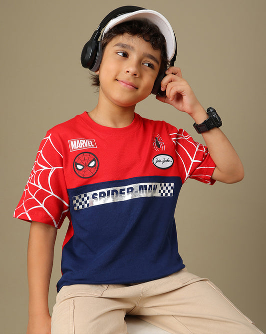 Spiderman Printed Regular Fit Tshirt For Boys