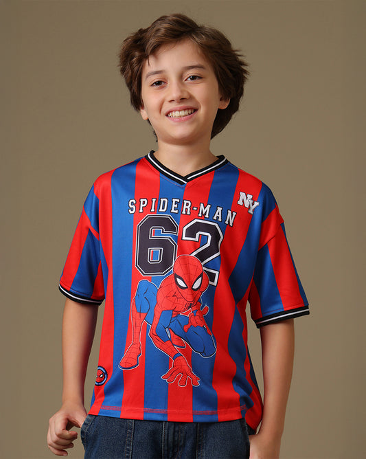 Spider-Man Printed  Oversized Tshirt For Boys