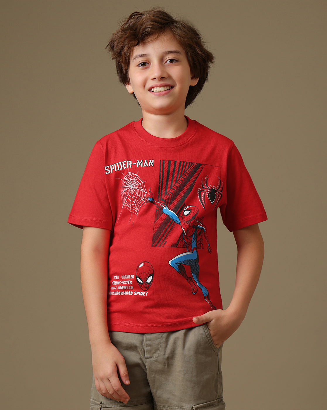 Spider-Man Printed Regular Fit Tshirt For Boys