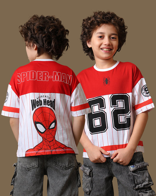 Spiderman Printed Oversized Tshirt For Boys