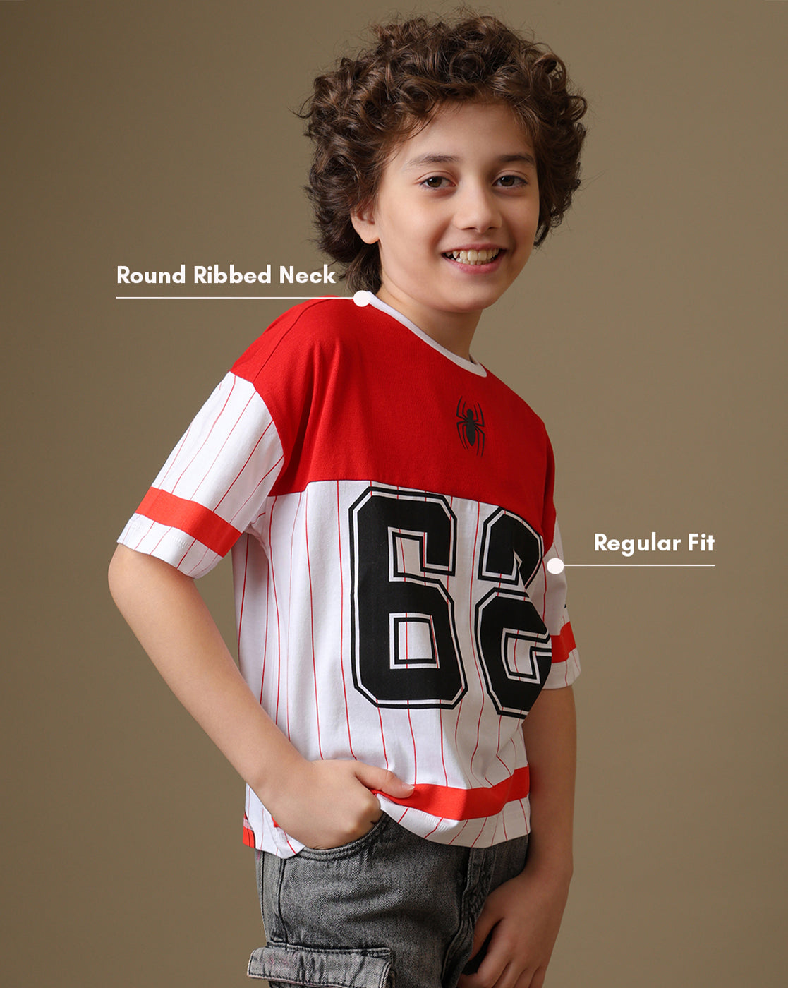 Spiderman Printed Oversized Tshirt For Boys