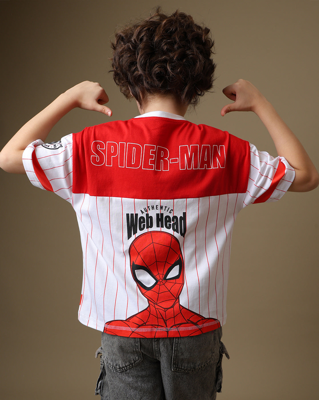 Spiderman Printed Oversized Tshirt For Boys