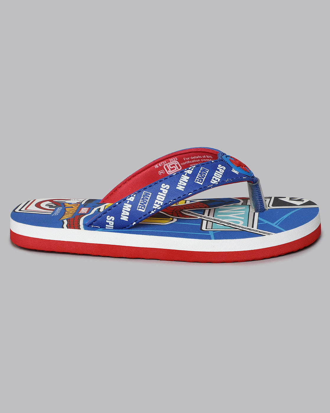 Spiderman Printed Blue Flip-Flops For Kids Boys