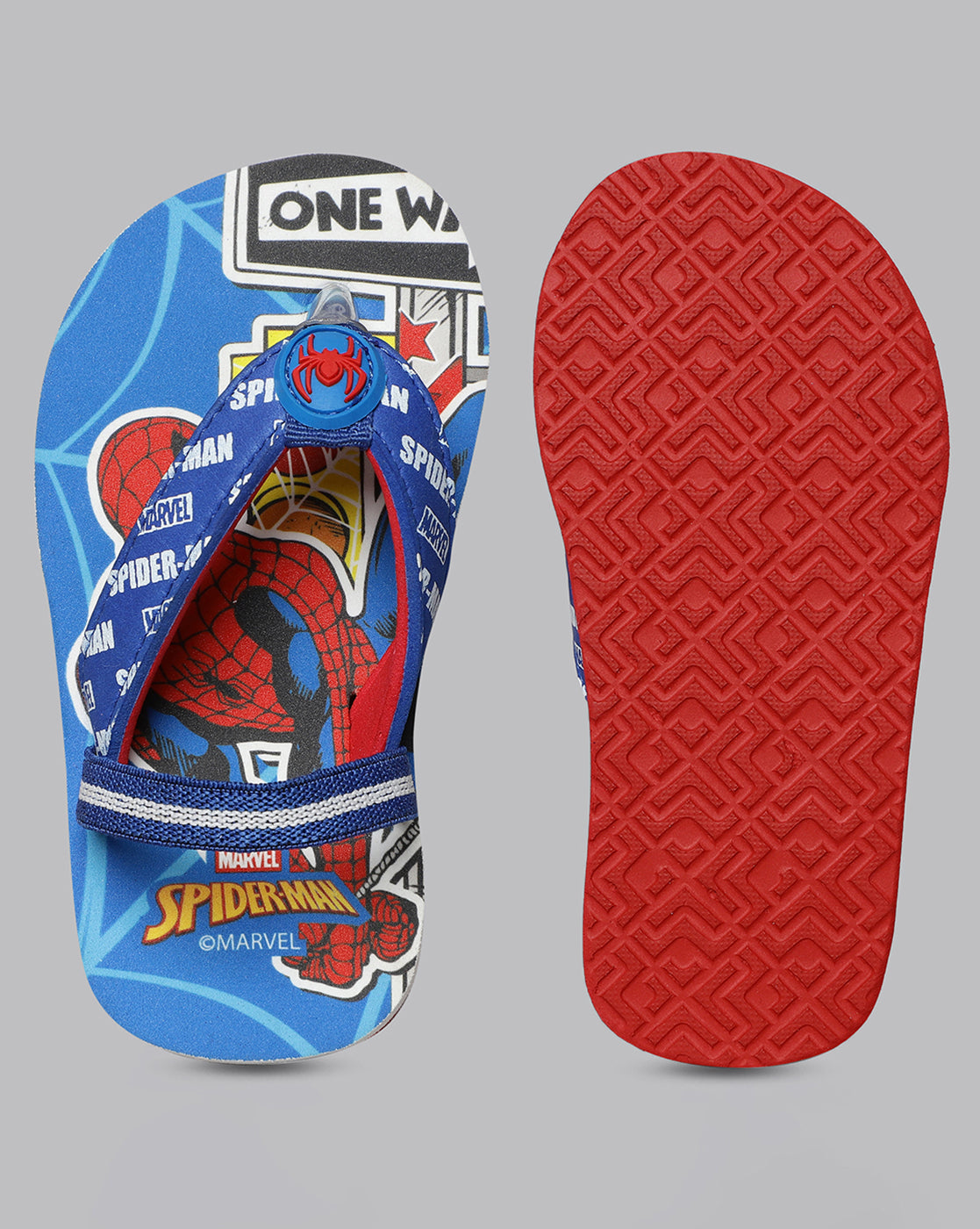 Spiderman Printed Blue Flip-Flops For Kids Boys