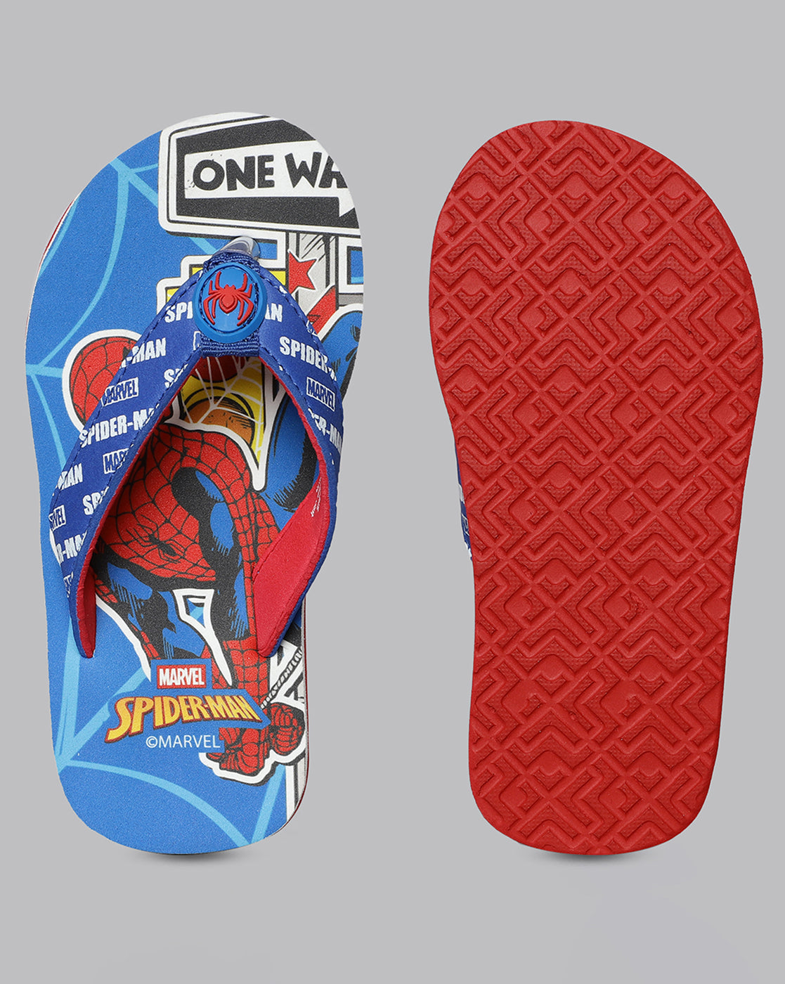 Spiderman Printed Blue Flip-Flops For Kids Boys