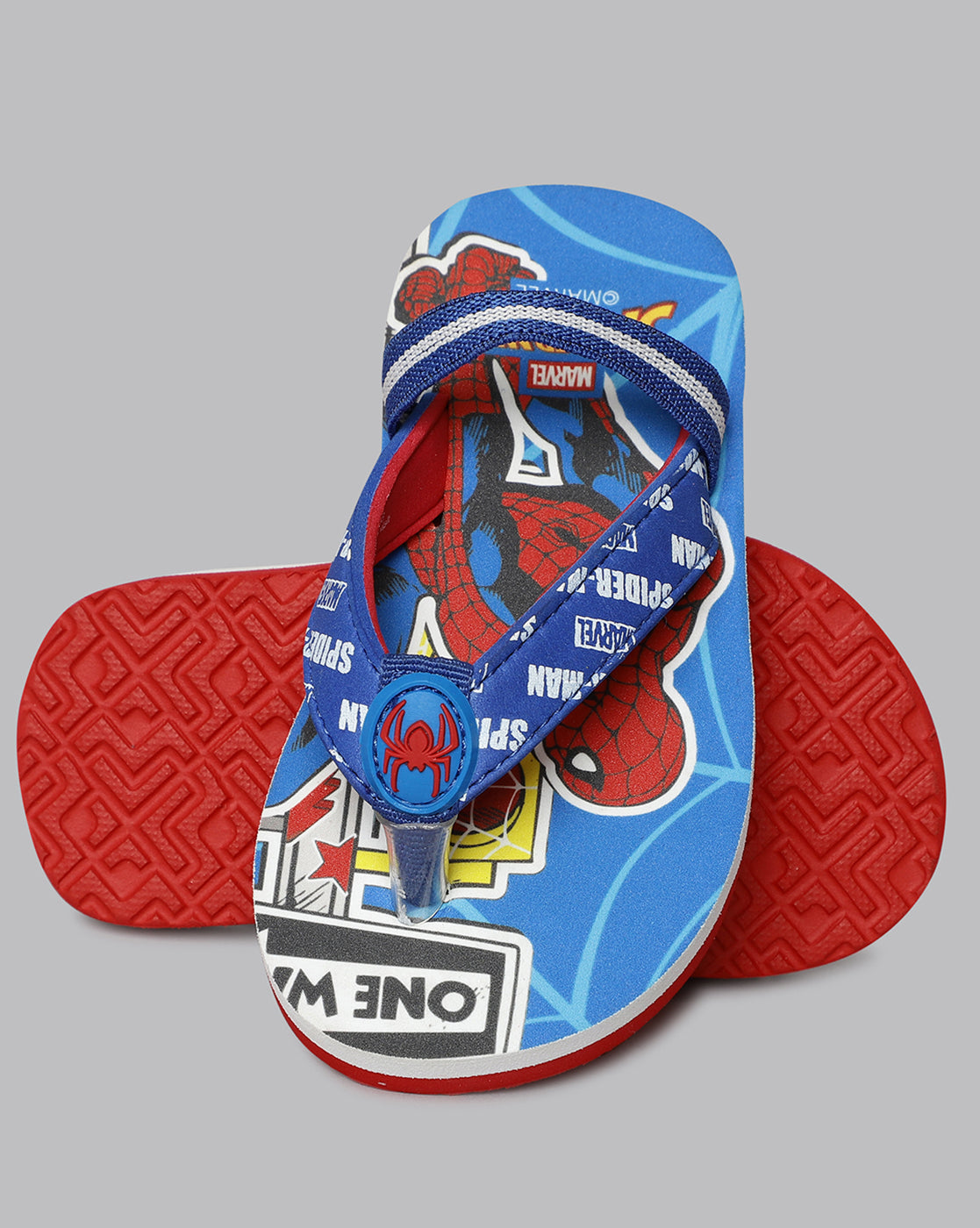 Spiderman Printed Blue Flip-Flops For Kids Boys