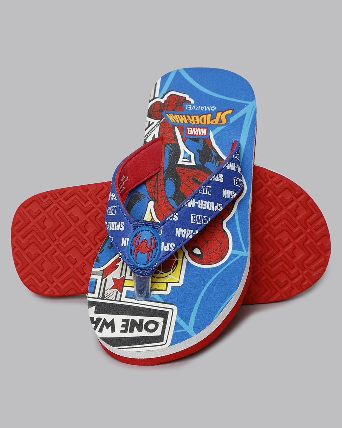Spiderman Printed Blue Flip-Flops For Kids Boys