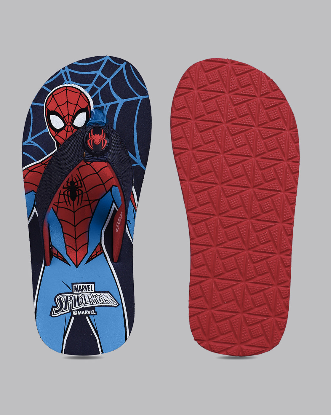 Spiderman Printed Navy Flip-Flops For Kids Boys