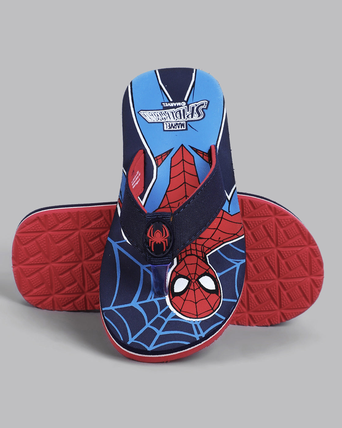 Spiderman Printed Navy Flip-Flops For Kids Boys