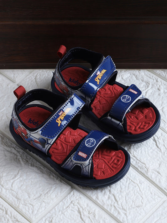 Kids Boys Spiderman Printed Navy Sandals