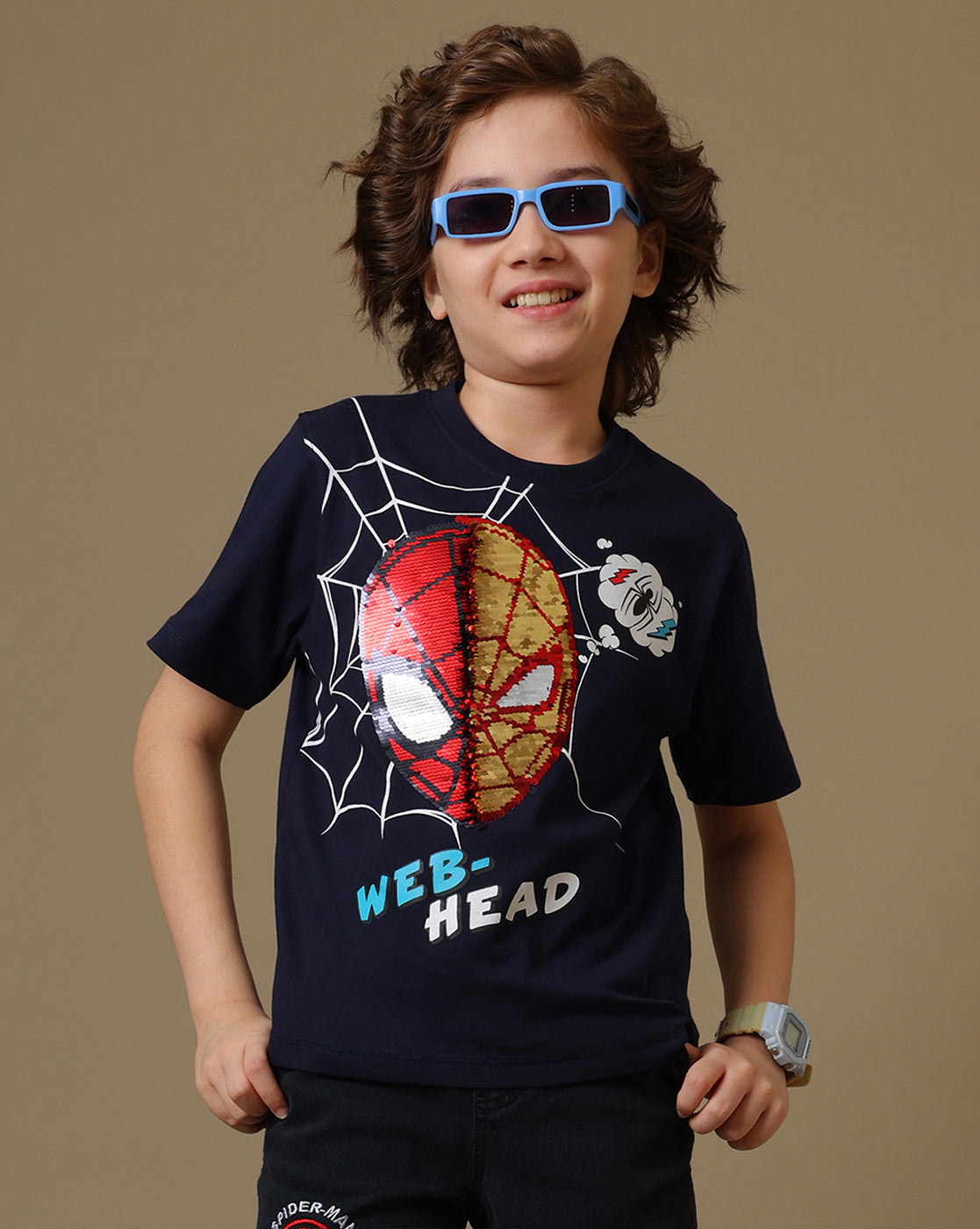 Spiderman Reversible Sequin Tshirt Boys