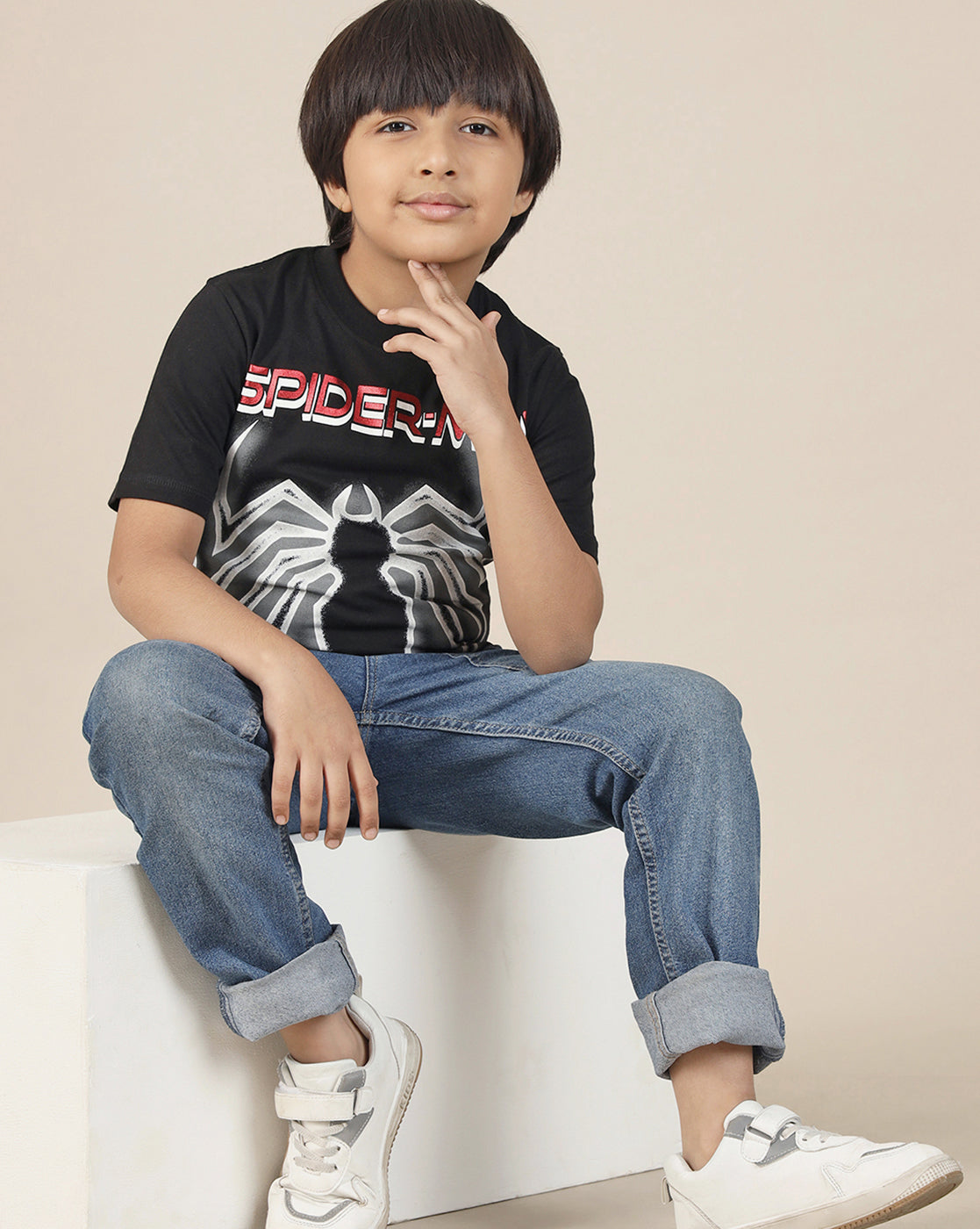 Spiderman Printed Regular Fit Tshirt For Boys