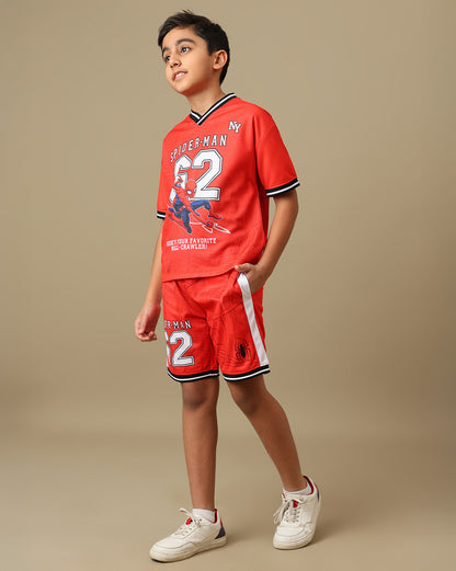 Spiderman  Relaxed Fit Tshirt & Shorts Co-Ords Set  Boys