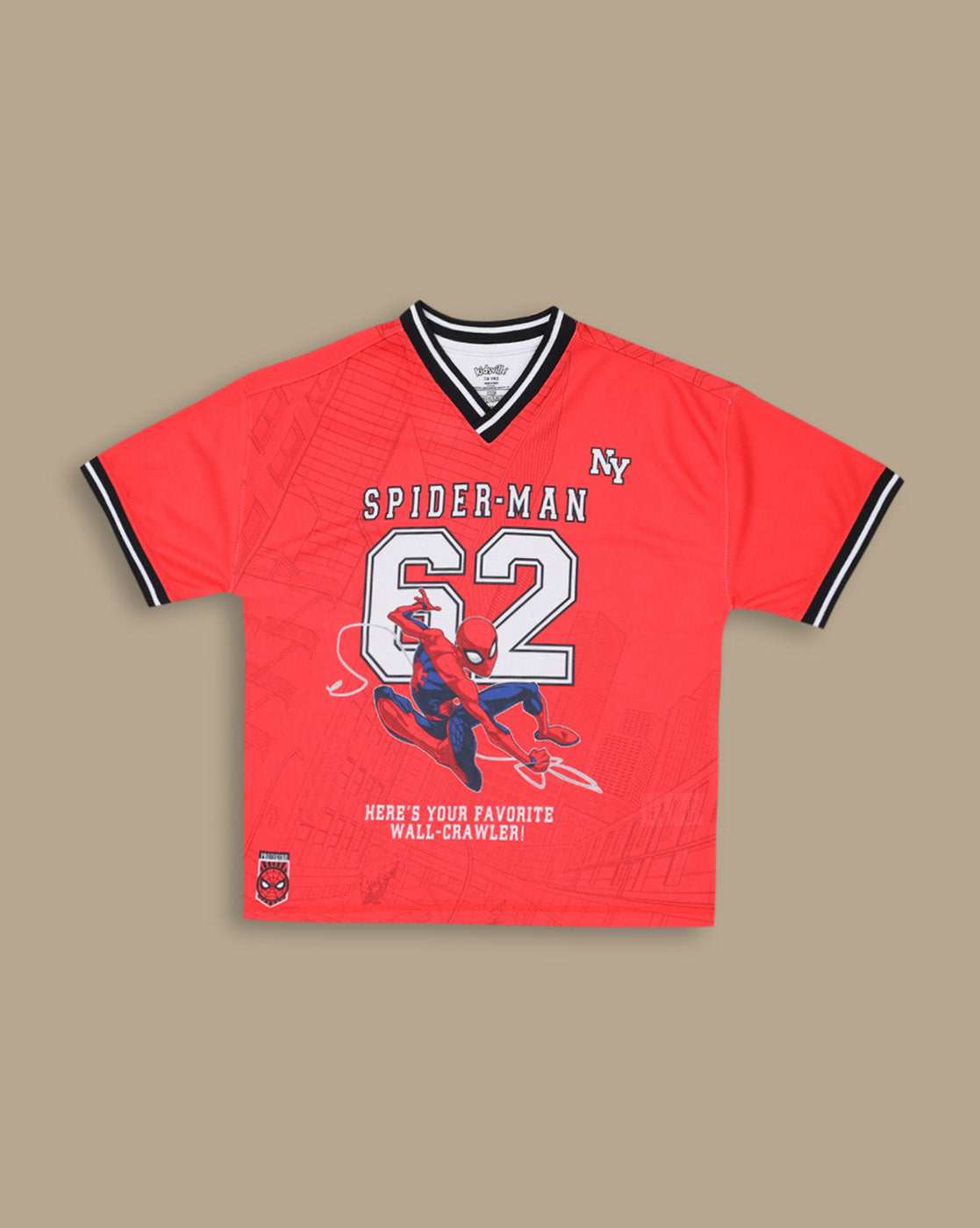 Spiderman Printed Relaxed Fit Tshirt & Shorts Co-Ords Set For Boys