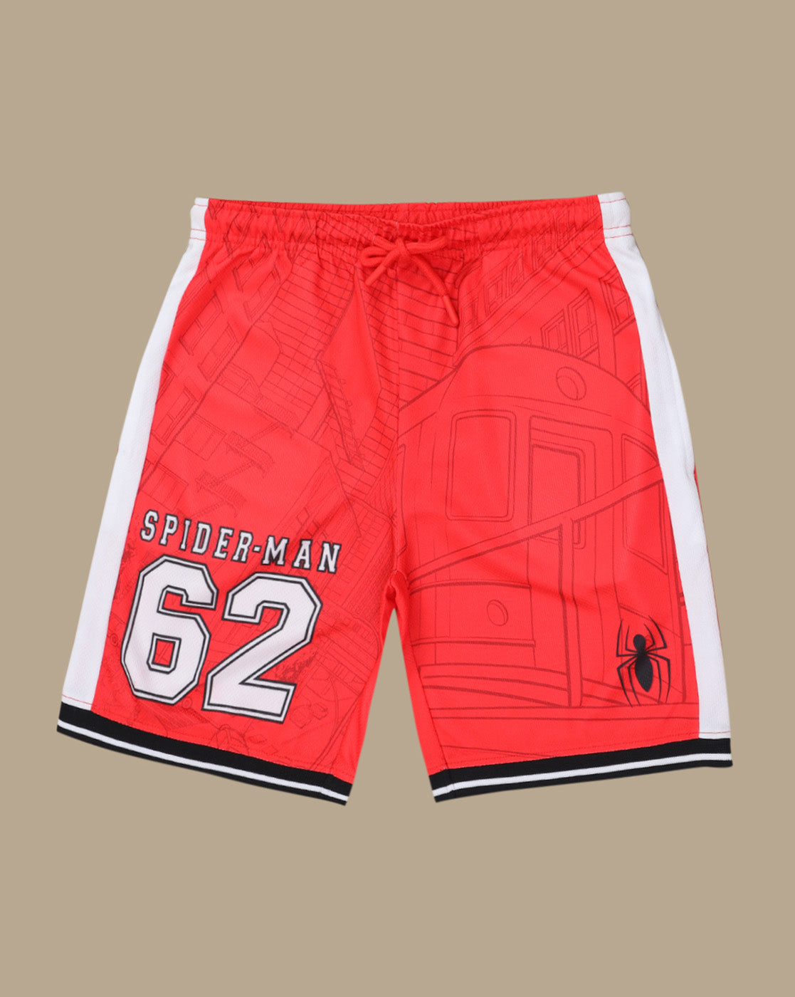 Spiderman Printed Relaxed Fit Tshirt & Shorts Co-Ords Set For Boys
