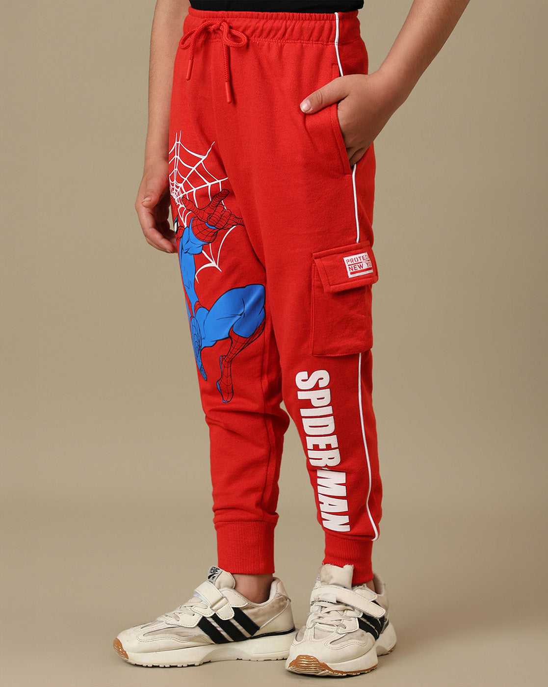 Spiderman Printed Regular Fit Joggers For Boys