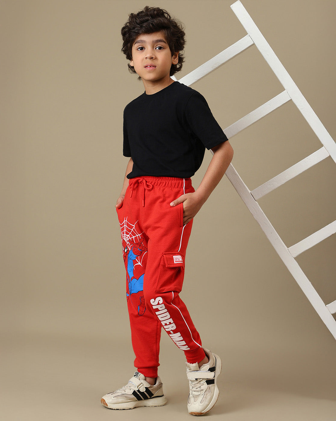 Spiderman Printed Regular Fit Joggers For Boys