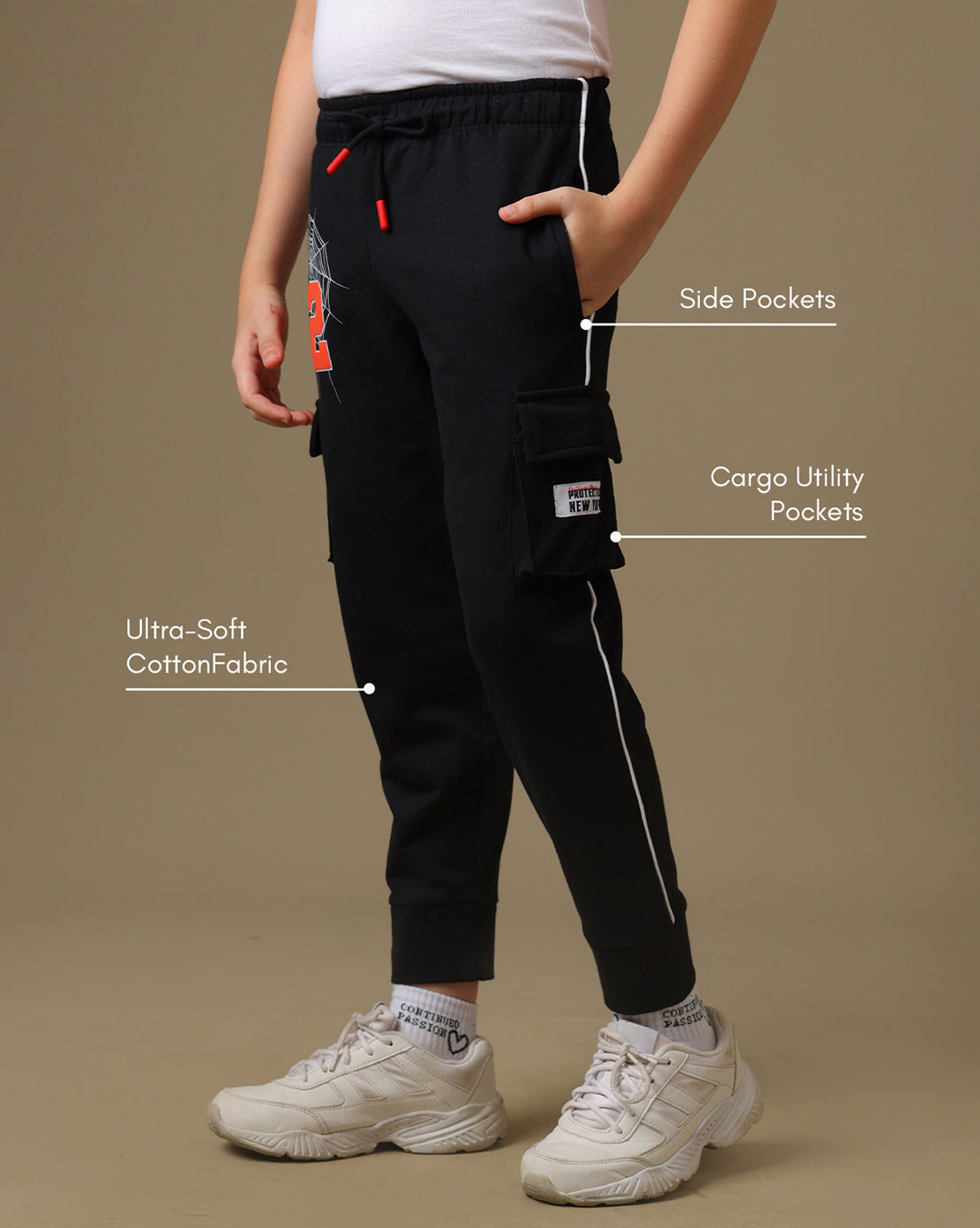Spider-Man Printed Regular Fit Joggers For Boys