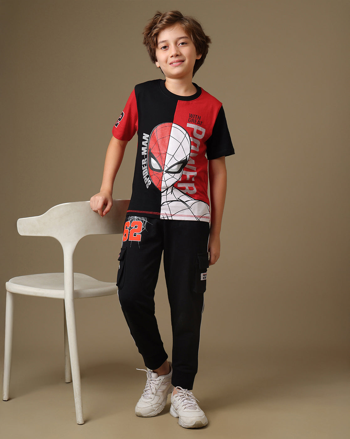 Spider-Man Printed Regular Fit Joggers For Boys