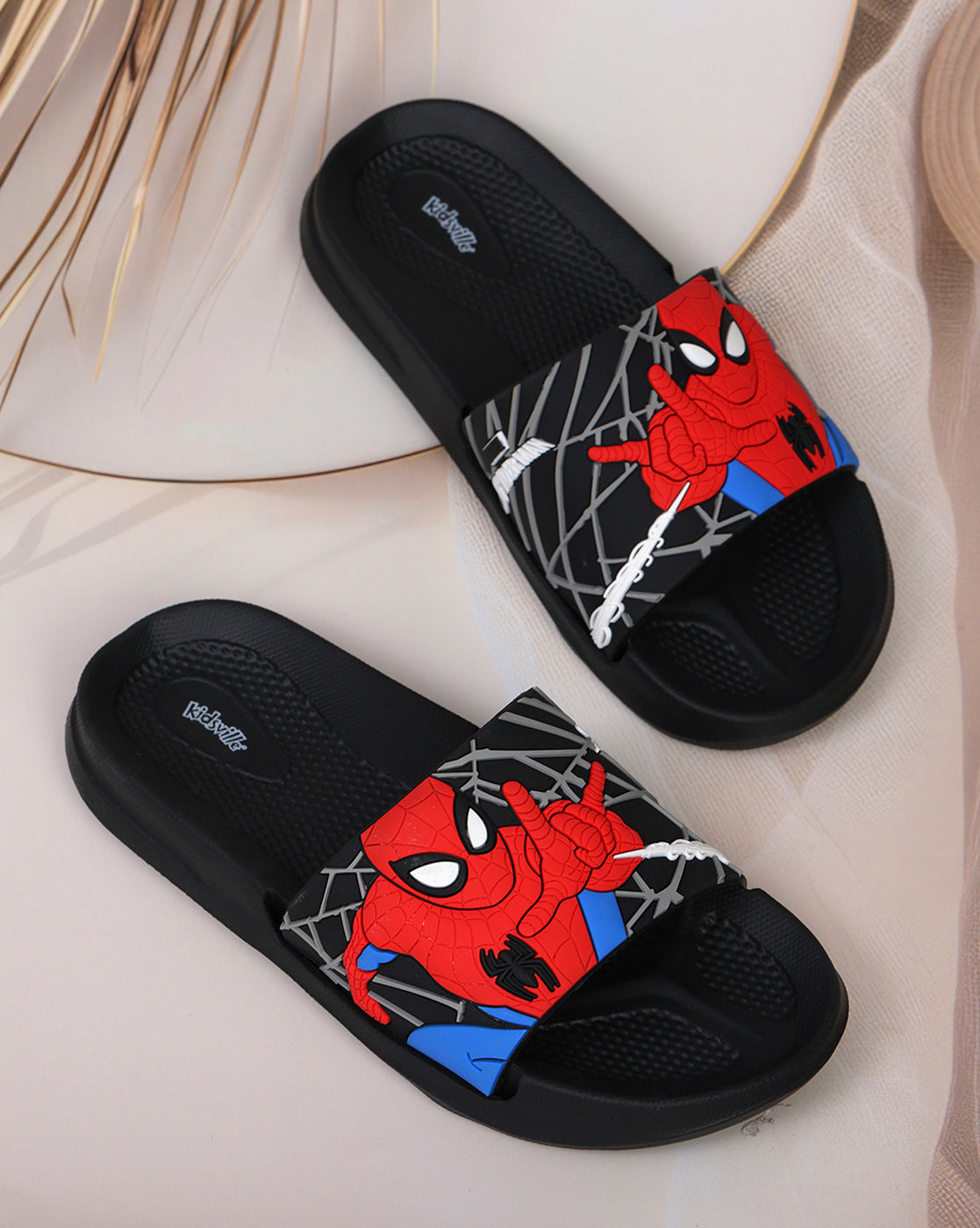 Spiderman Printed Sliders for Boys