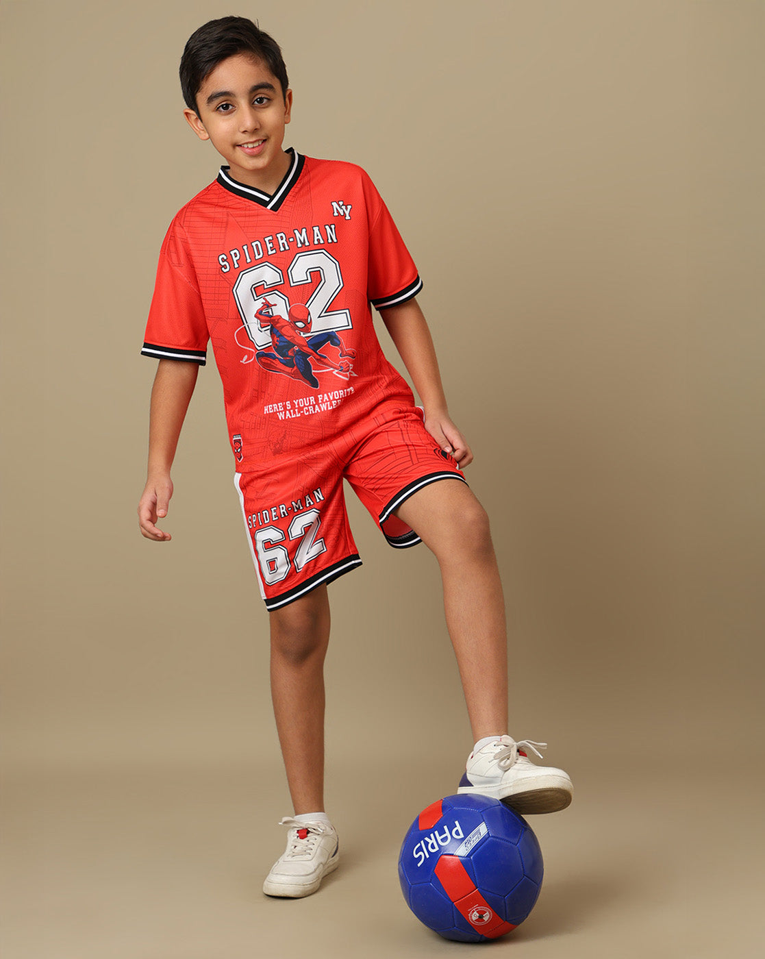 Spiderman Printed Regular Fit Shorts For Boys