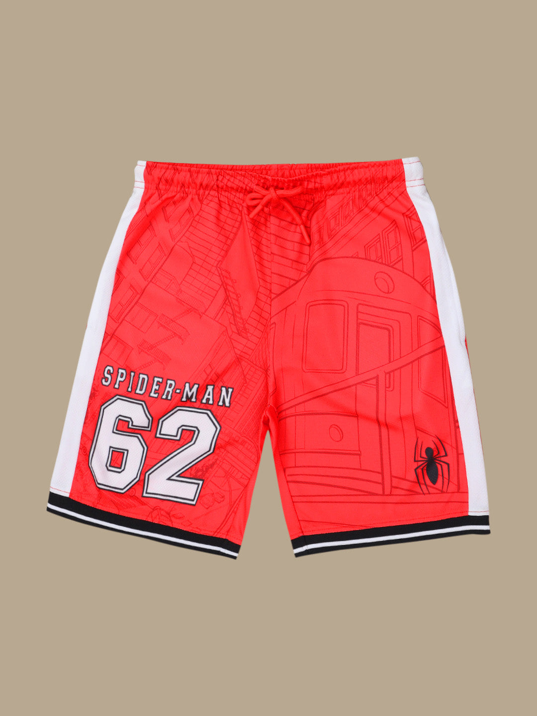 Spiderman Printed Regular Fit Shorts For Boys