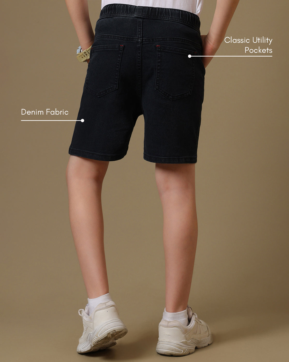 Spiderman Embroidered Regular Fit Denim Shorts For Boys