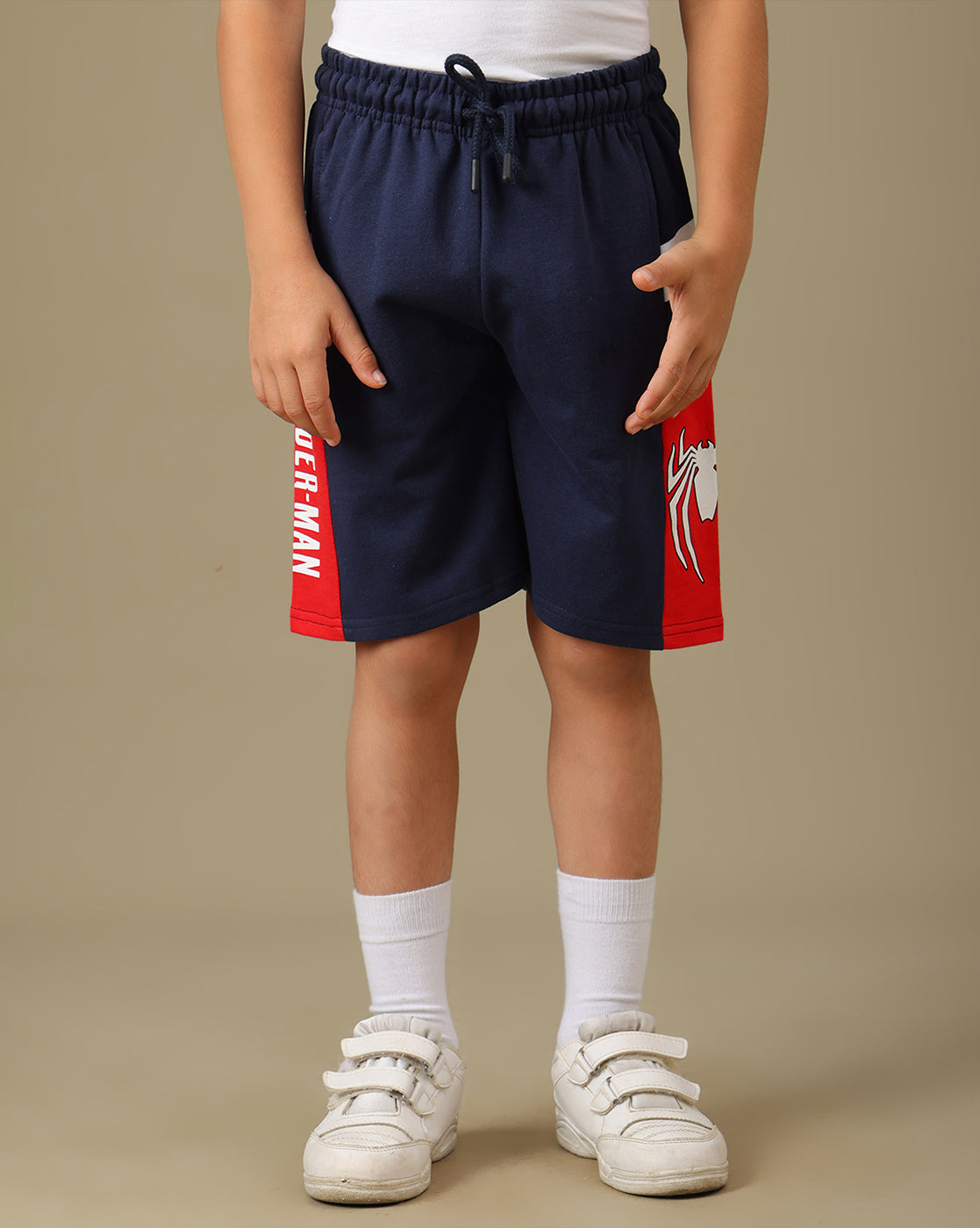 Spiderman Printed Regular Fit Shorts For Boys