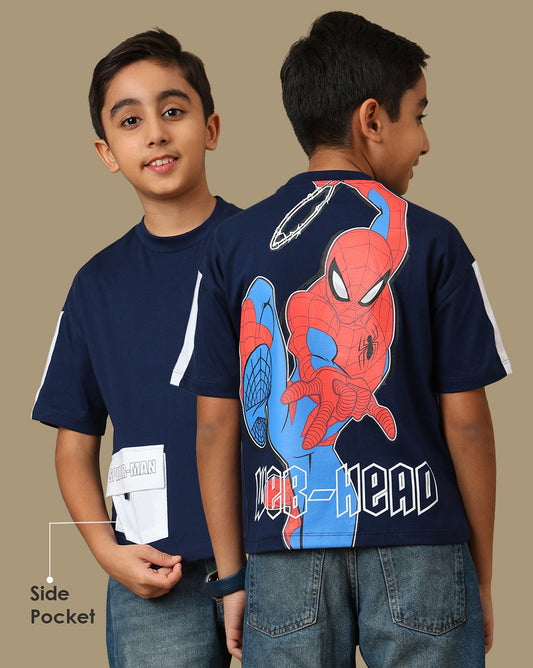 Spiderman Printed Tshirt with pocket For Boys