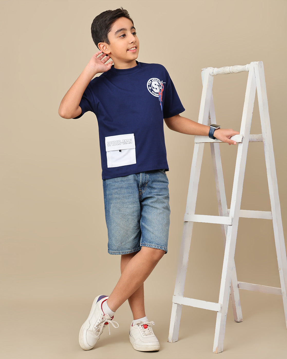 Spiderman Printed Tshirt with pocket For Boys