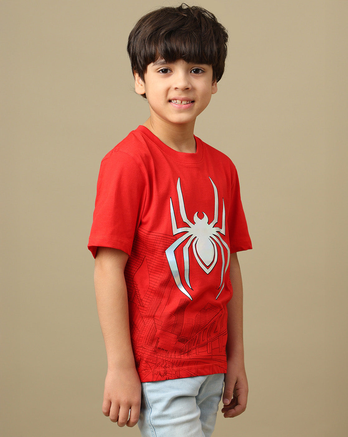 Spiderman Printed Regular Fit Tshirt For Boys