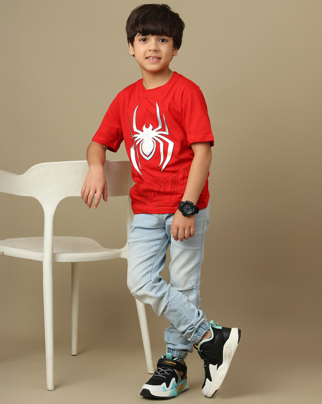 Spiderman Printed Regular Fit Tshirt For Boys