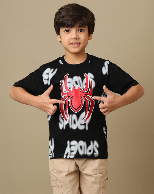 Spiderman Printed Regular Fit Tshirt For Boys
