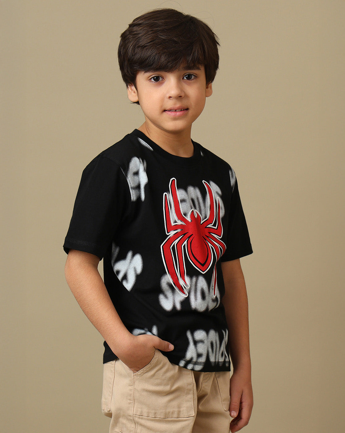 Spiderman Printed Regular Fit Tshirt For Boys