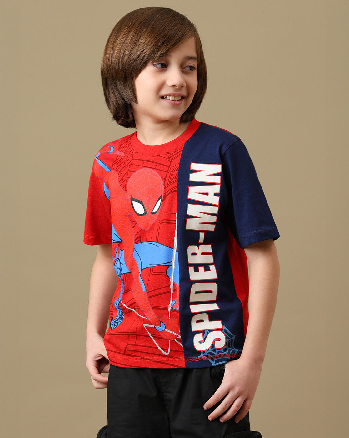 Spiderman Graphic Printed Regular Fit Tshirt For Boys