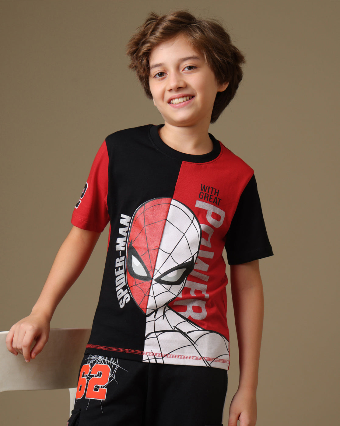 Spider-Man Printed Regular Fit Tshirt For Boys
