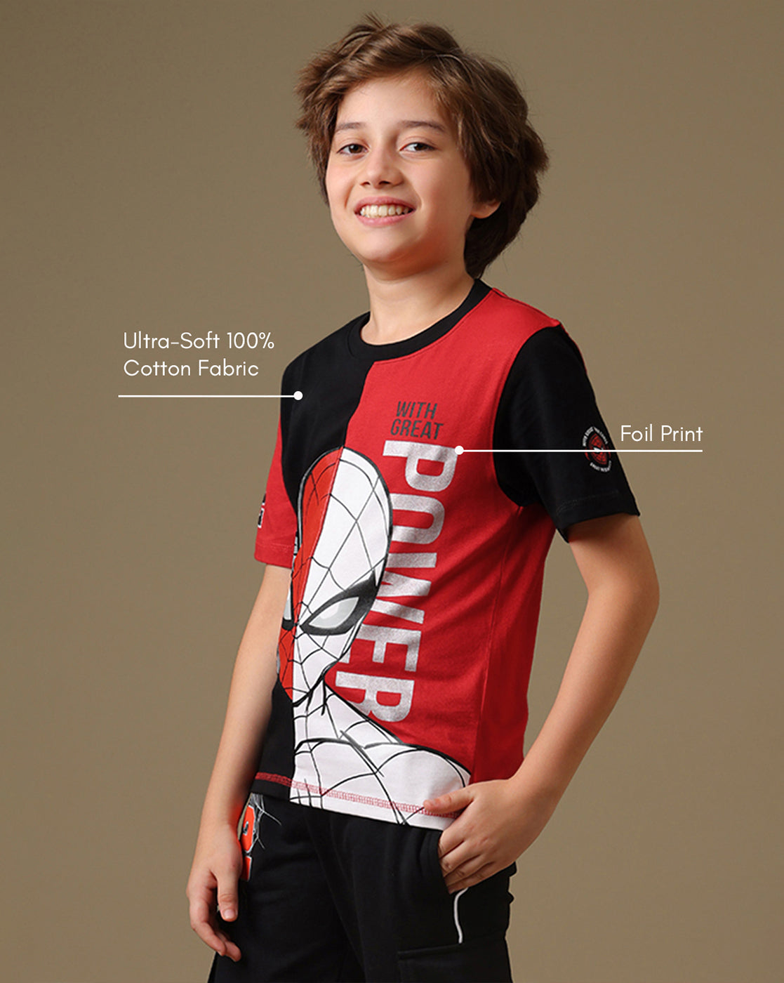 Spider-Man Printed Regular Fit Tshirt For Boys
