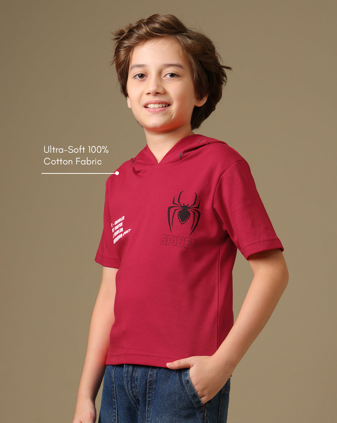 Spider-Man Printed Regular Fit Tshirt For Boys