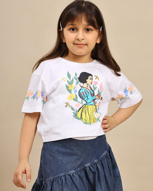 Snow White Boxy Fit Tshirt Girls