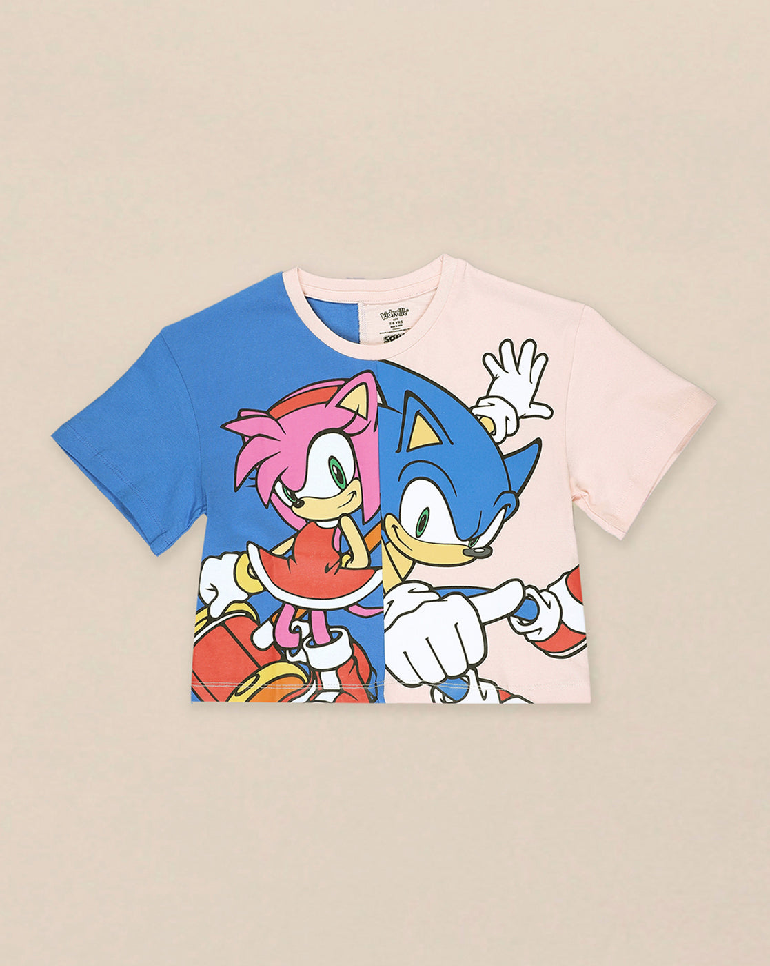 Sonic Classic Printed Boxy Fit Tshirt For Girls