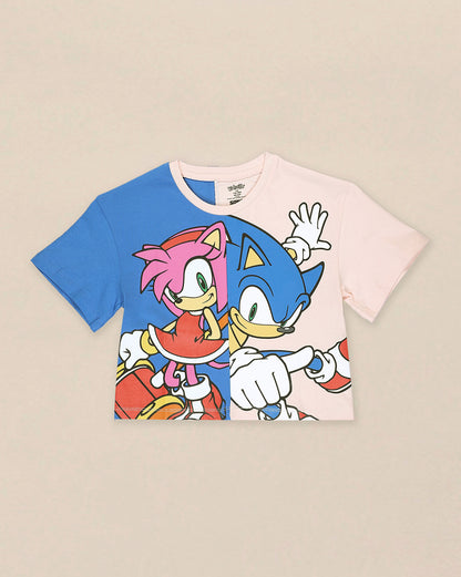 Sonic Classic Printed Boxy Fit Tshirt For Girls
