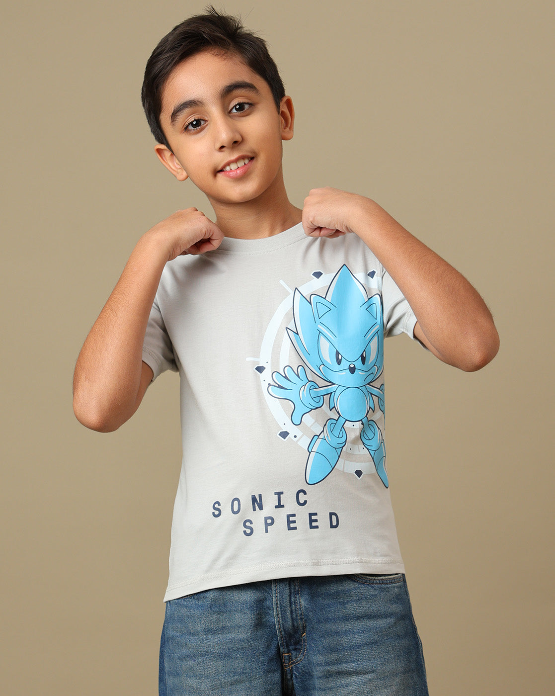 Sonic Classic Printed Regular Fit Tshirt For Boys