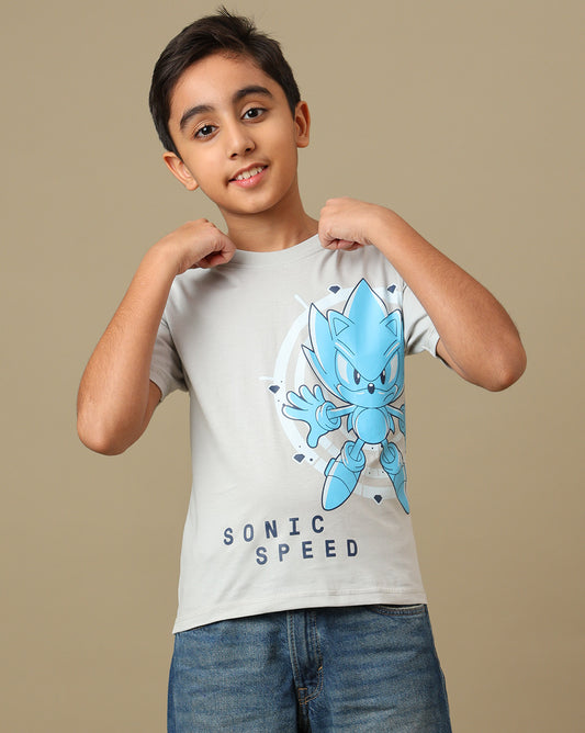 Sonic Classic Printed Regular Fit Tshirt For Boys