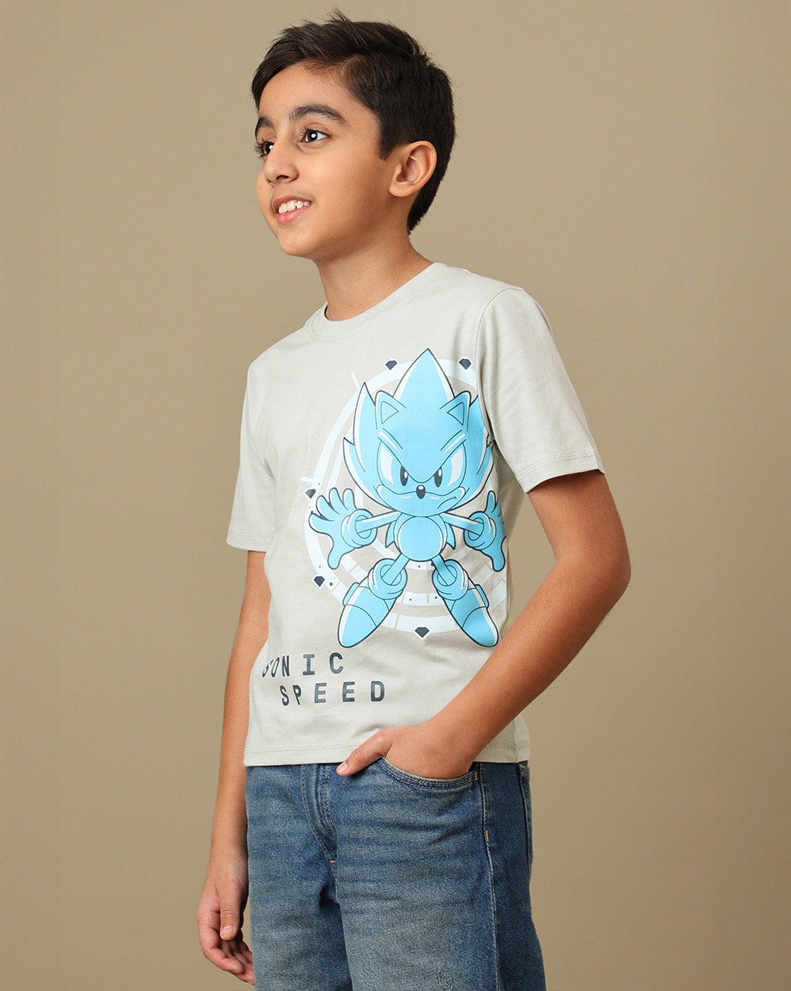 Sonic Classic Printed Regular Fit Tshirt For Boys