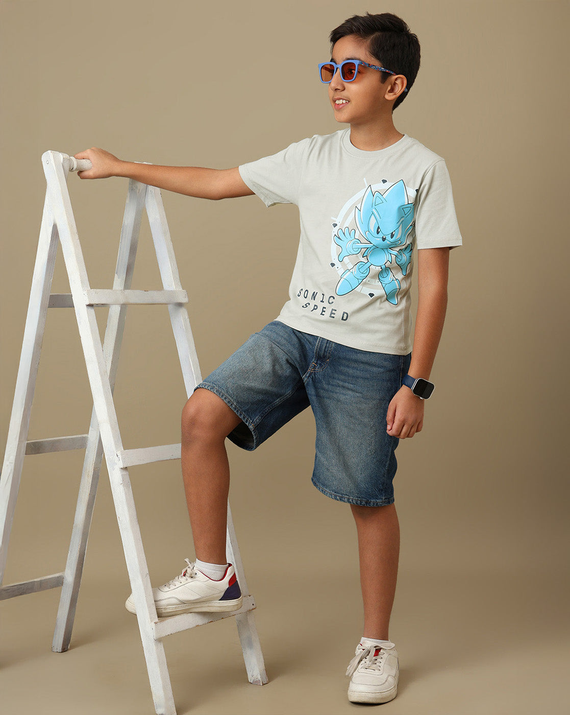 Sonic Classic Printed Regular Fit Tshirt For Boys