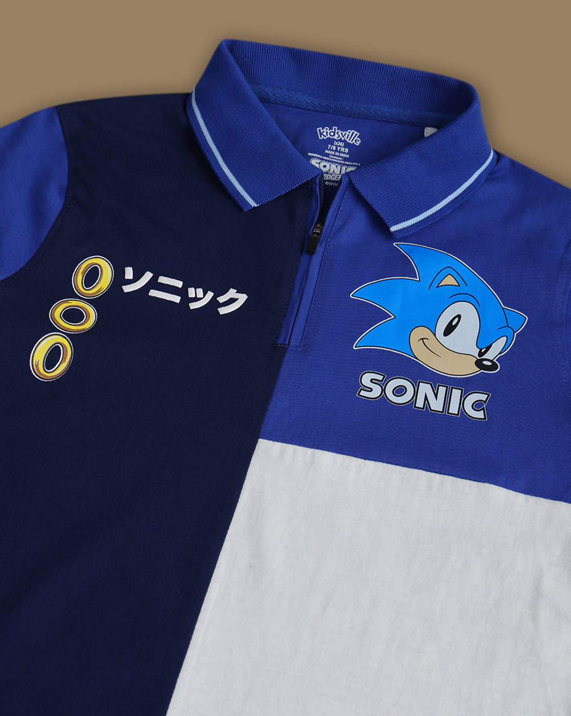 Sonic Classic Printed Regular Fit Polo-T-Shirt For Boys