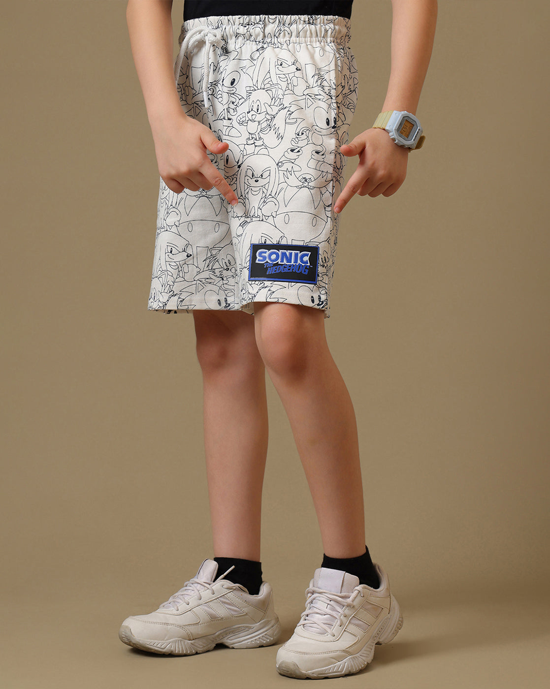 Sonic Classic Printed Regular Fit Shorts For Boys
