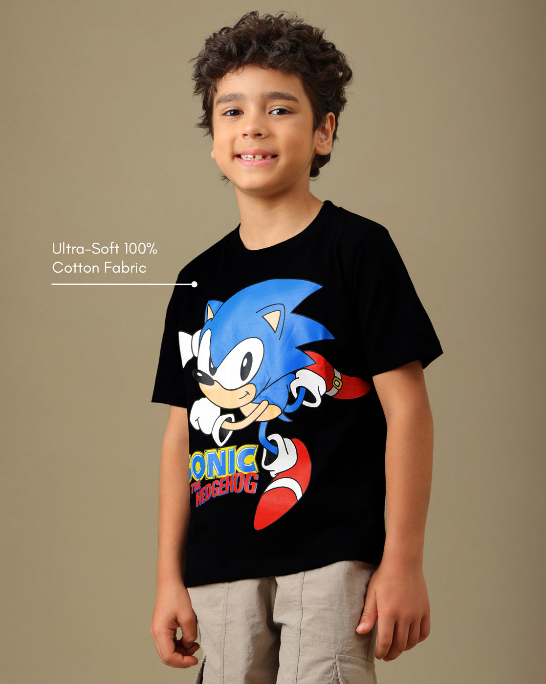 Sonic Printed Regular Fit Tshirt For Boys