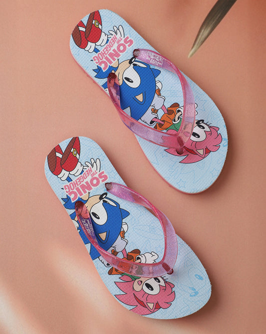 Sonic Printed Flipflops for Girls